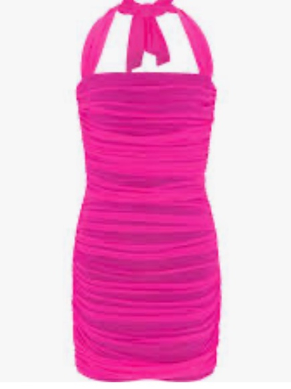 NWT Gold Rush NYC Mia Halter Ruched Mini Dress - Hot Pink